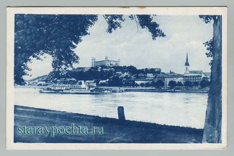 Братислава.Вид с набережной Открытка — Братислава.Вид с набережной