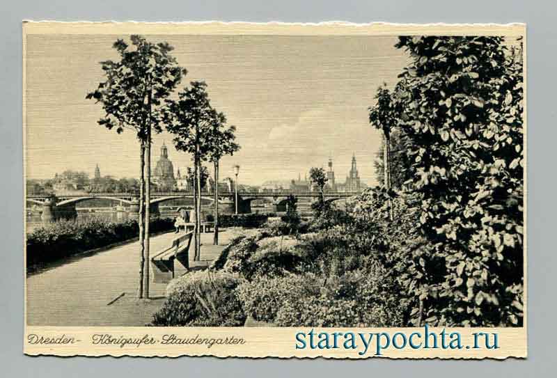 Городской сад, 1909 год Открытка - Дрезден. Городской сад,